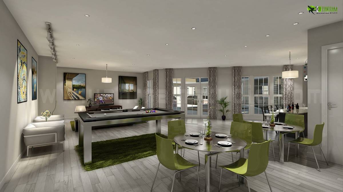 Club House Interior Design Rendering