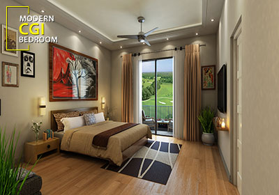 3D Interior Animation of Modern Bedroom