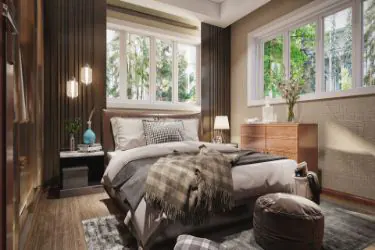 Home house villa condominium apartment 3d bungalow interior rendering of bedroom studio Design view Idea residential Miami