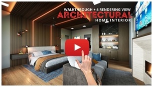 Living kitchen bedroom bathroom interior design rendering walkthrough visualization virtual tour video HD view