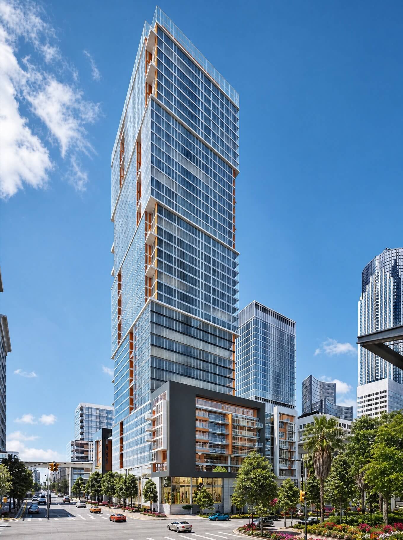 View of a high-rise office building in Seattle