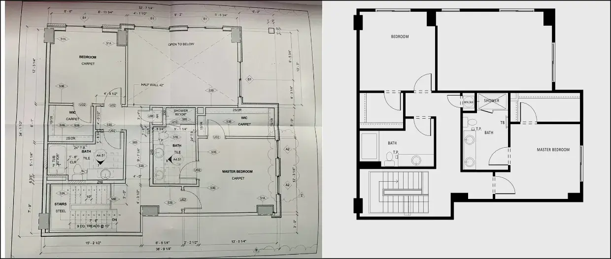 sketch to 2d floor plan services studio rendering animation