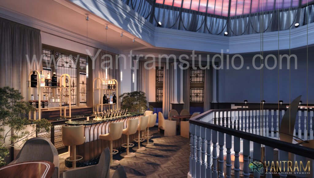 3d Interior Rendering of Unique Style Bar & Restaurant by Yantram 3d ...