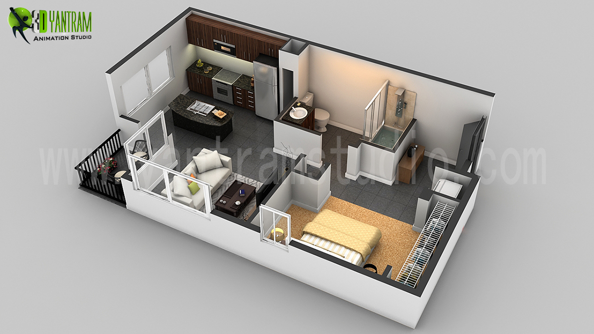 Small House 3D Floor Plan Design for Residential CGI- Toronto, Canada