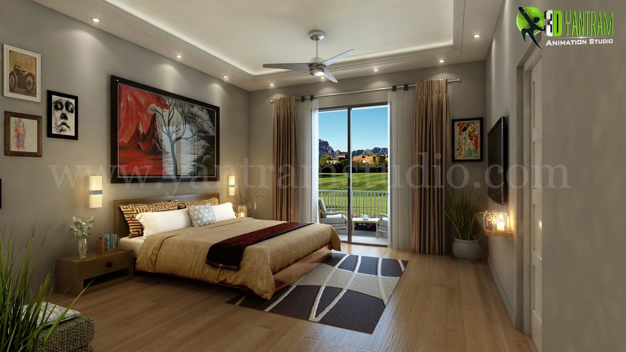 For Relaxing 3D Modern Bedroom Design View