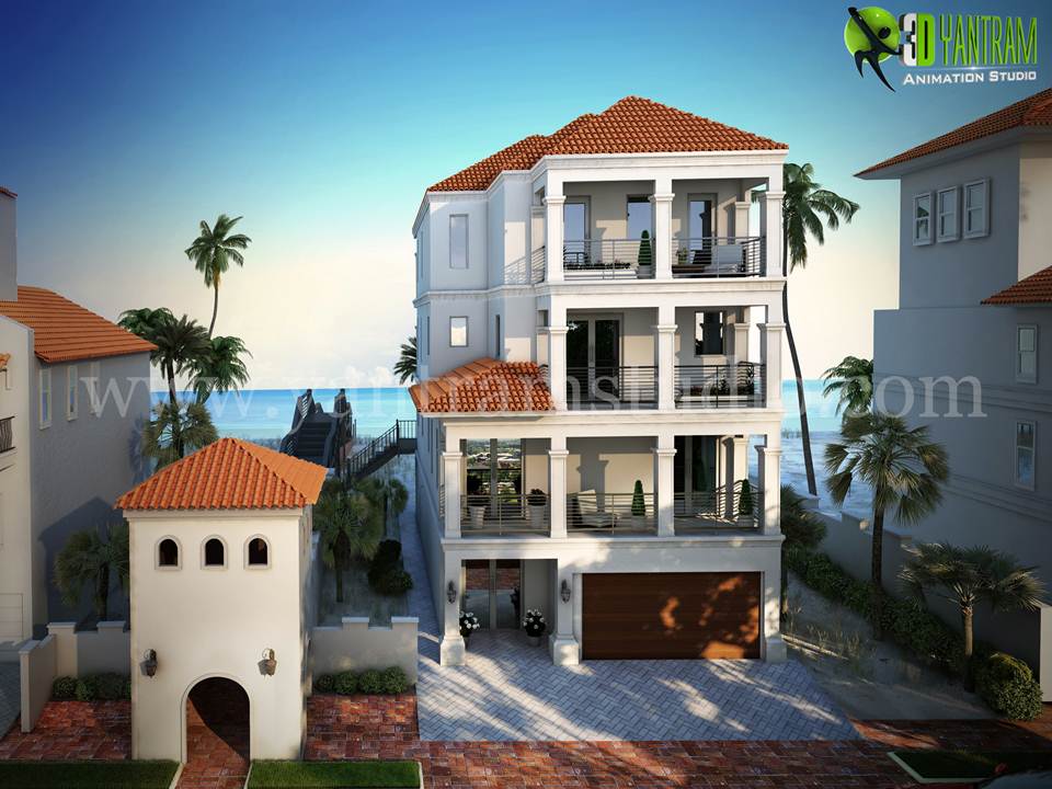 3d rendering services to Luxurious House Concept by Yantram Architectural Rendering Studio, Florida, USA