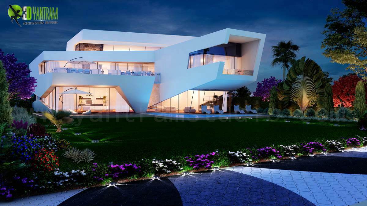 Modern 3D Residential Exterior Rendering CGI