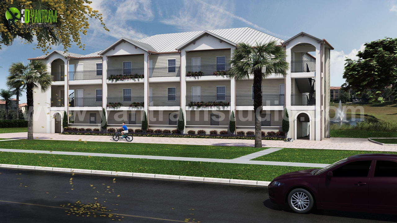 Lavish 3D Exterior Front & Back Bungalow Modeling by Yantram Architectural visualisation services , Toronto – Canada