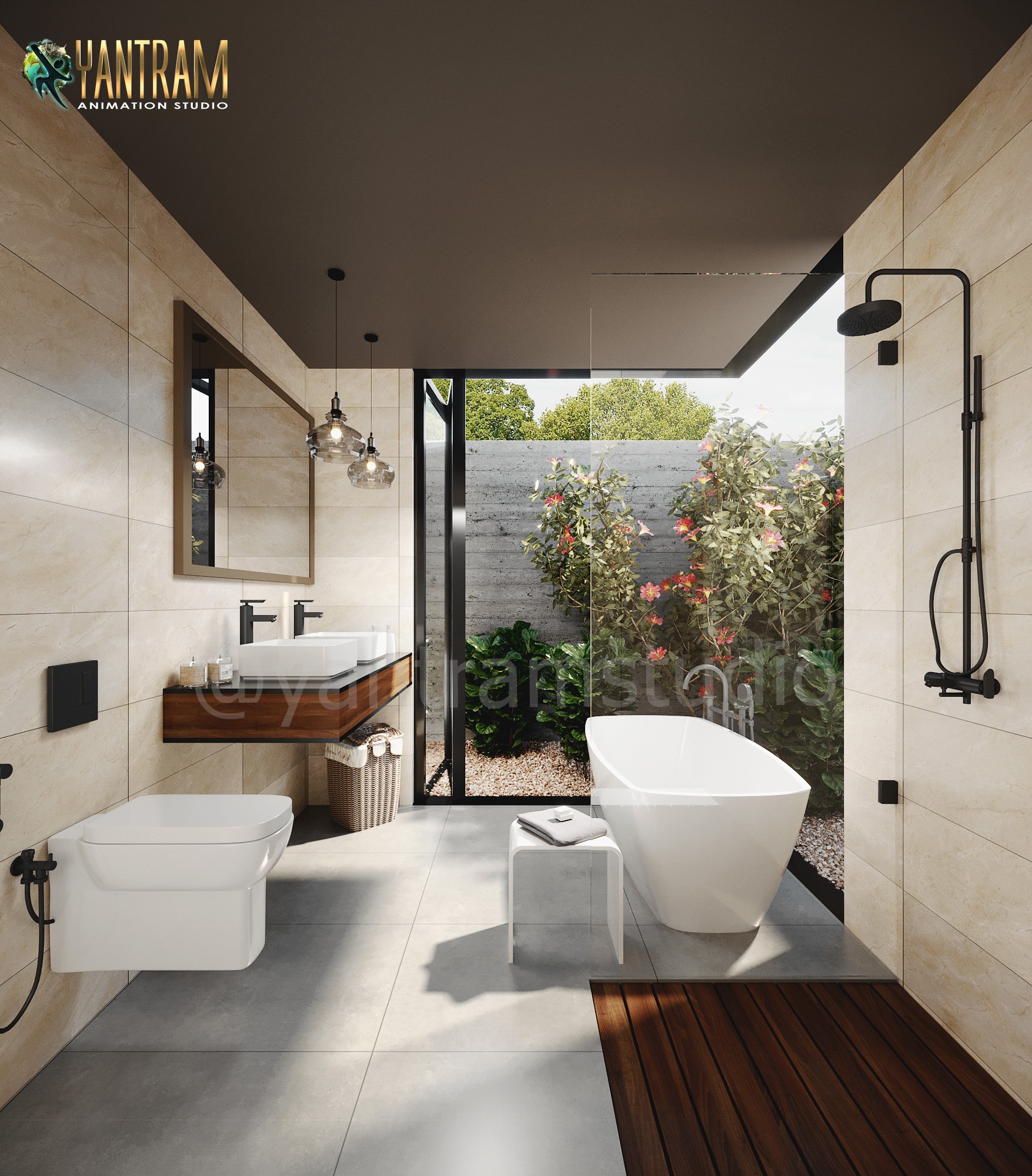 Gorgeous Bathroom Concept By Yantram 3d Interior Design studio, Texas- USA
