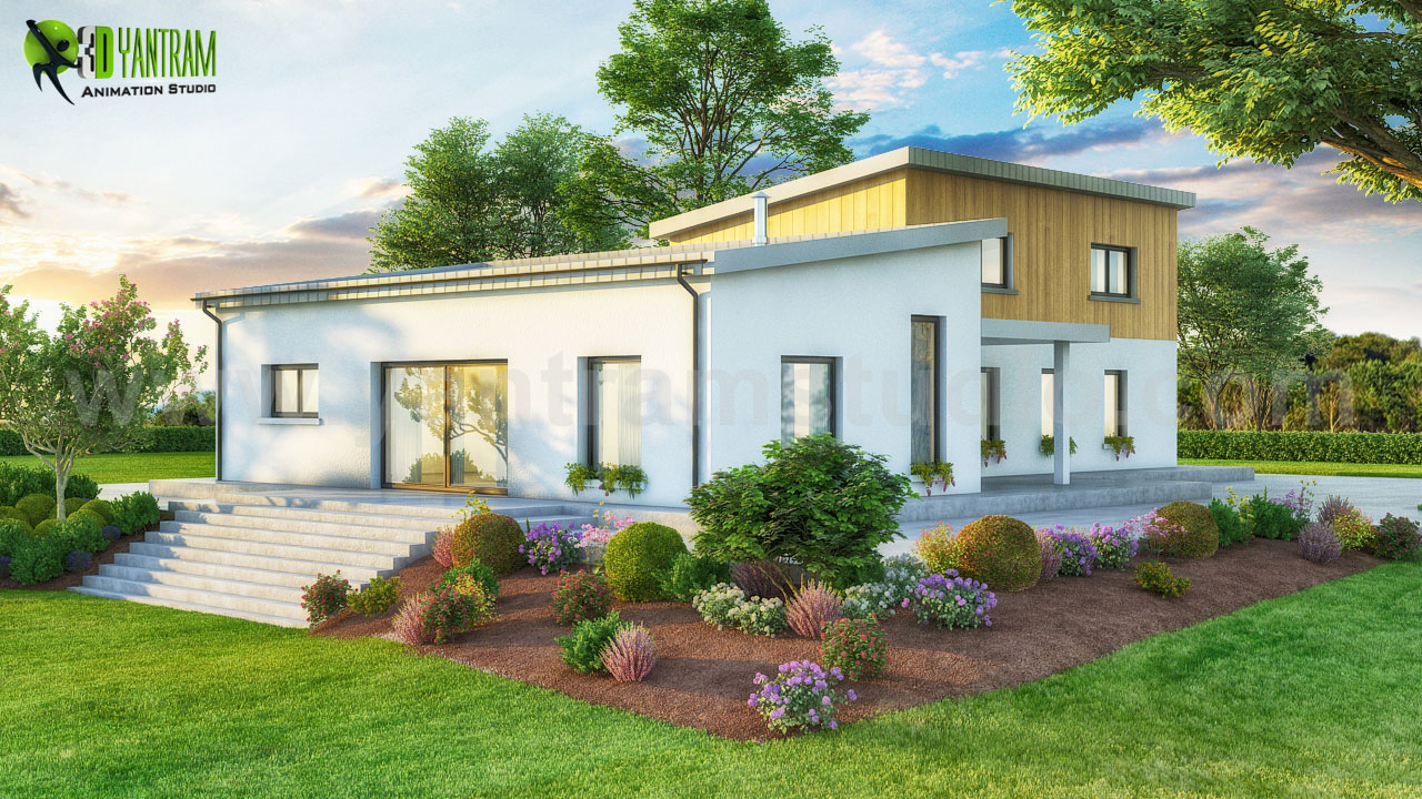 Architectural Visualization Service to Small Pod House by Yantram 3D Exterior Modeling firm, London – UK