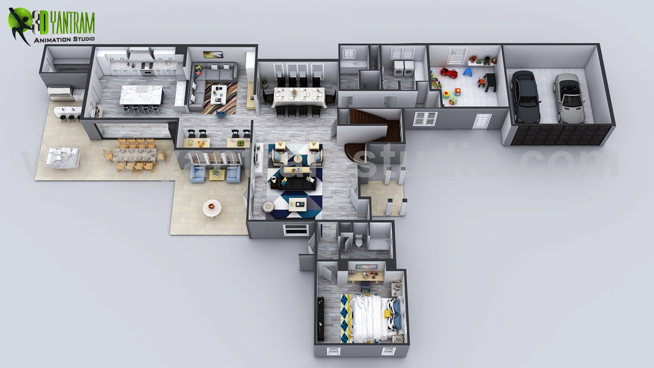 3D home Floor plan Design, ideas, Images By Yantram Floor Plan Designer – Washington, USA