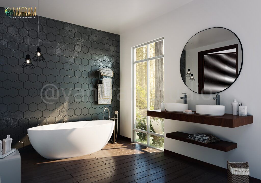 beautiful bathroom's Interior rendering ​cgi design studio , Dallas -USA