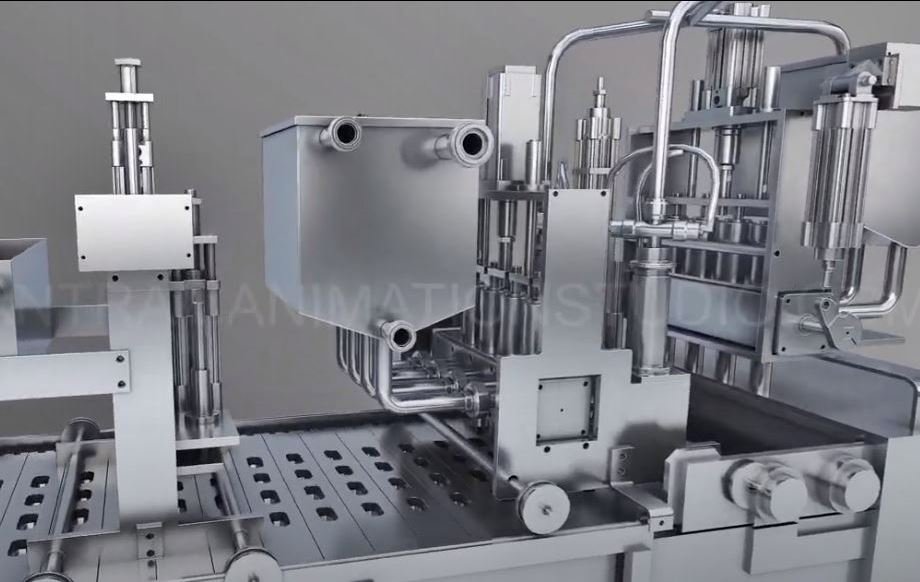 Precision industrial machinery with multiple chambers, control panels and processing equipment. — Commercial Product Visualization Services