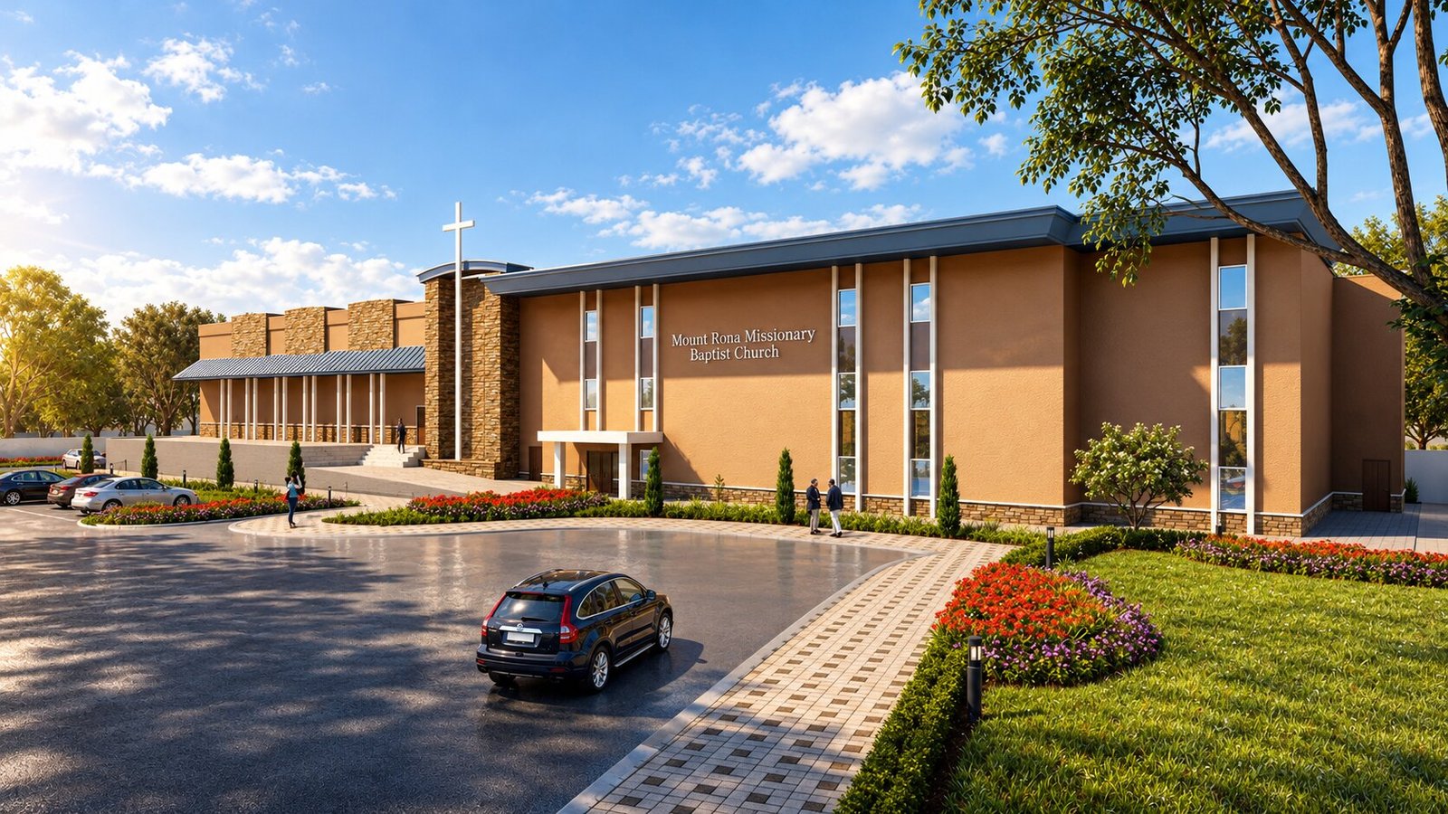 Final presentation rendering of the church interior — Worship Space 3D Rendering