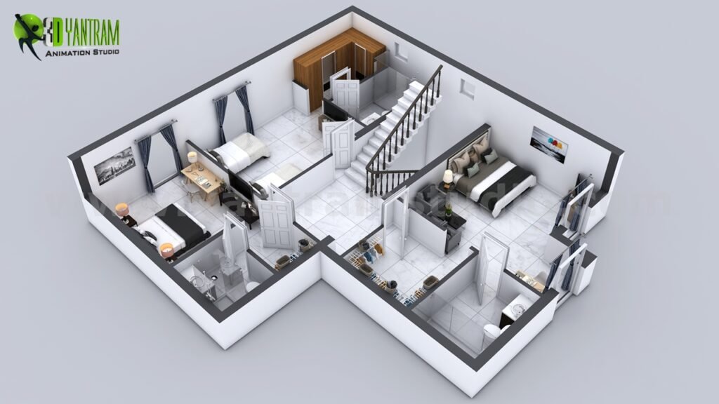 architectural, rendering, studio, visualization, services, design, Idea, floor plan, residential, home, apartment, villa, bungalow, 500 sq ft, bedroom, kitchen, living room, firm, modeling, company, companies, agency, view, Idea