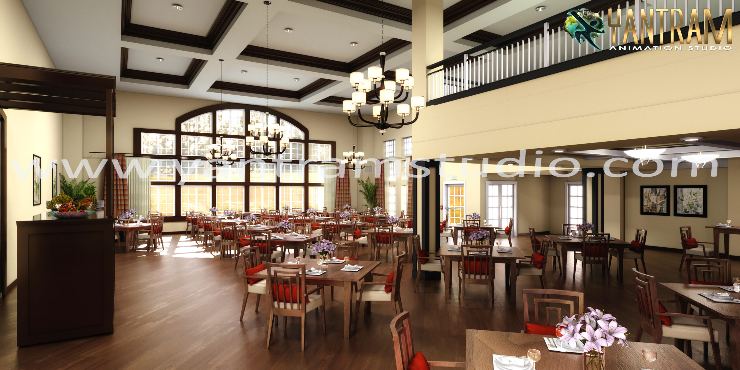 Best Restaurant Design For 3d Interior Design by Yantram architectural Design Studio-Denton, Texas