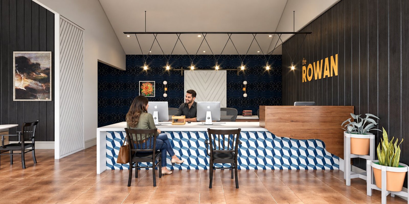 Open office space designed with modern elements — Commercial Project Visualization