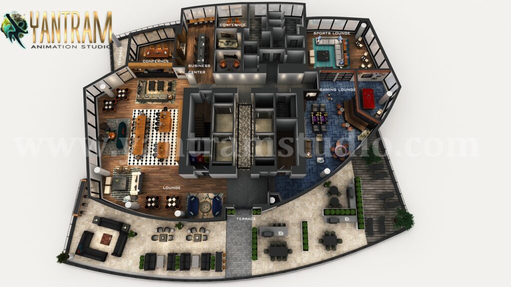 architectural, rendering, visualization, studio, services, design, view, commercial, retail, Floor plan, ground floor, layout, cabin, company, modeling, office, storage room, 5000 sq ft, meeting room