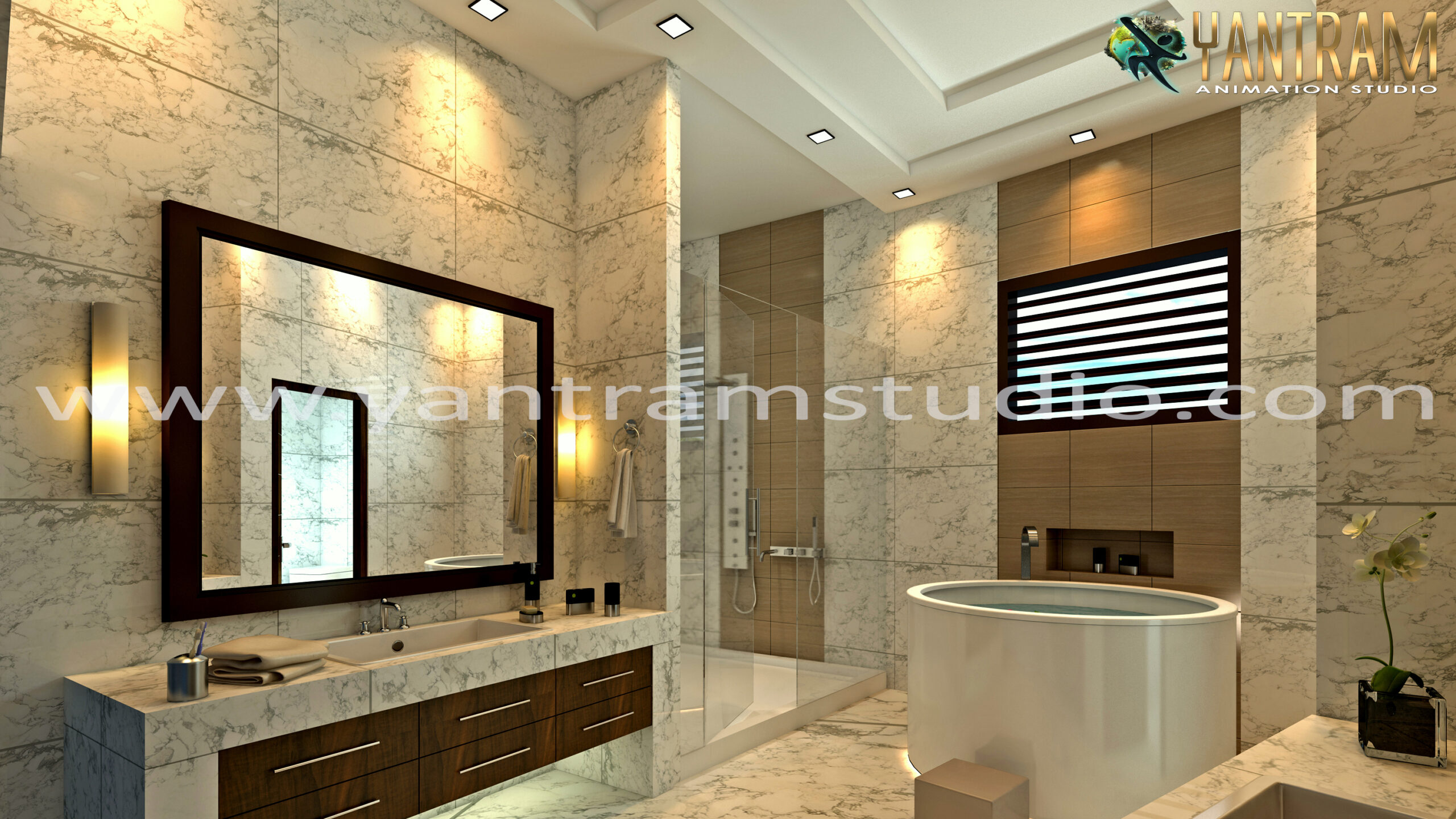 A Creative Bathroom Design Studio by Interior Design For Home by Yantram Architectural Animation Studio-Chicago, Illinois