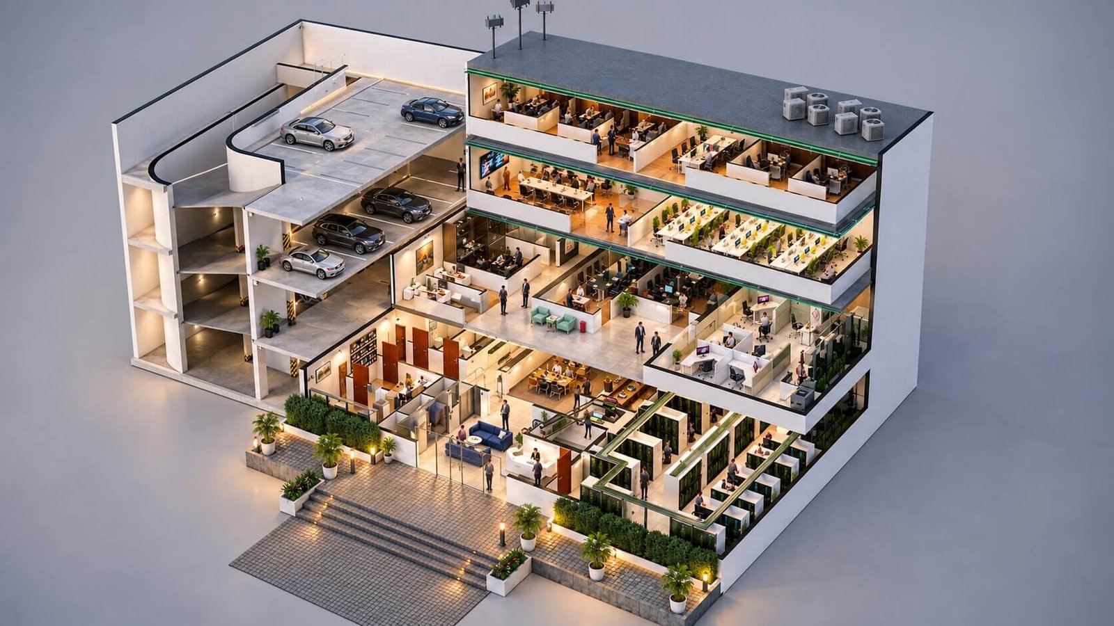 3D floor plan design of a commercial building in Denton, Texas