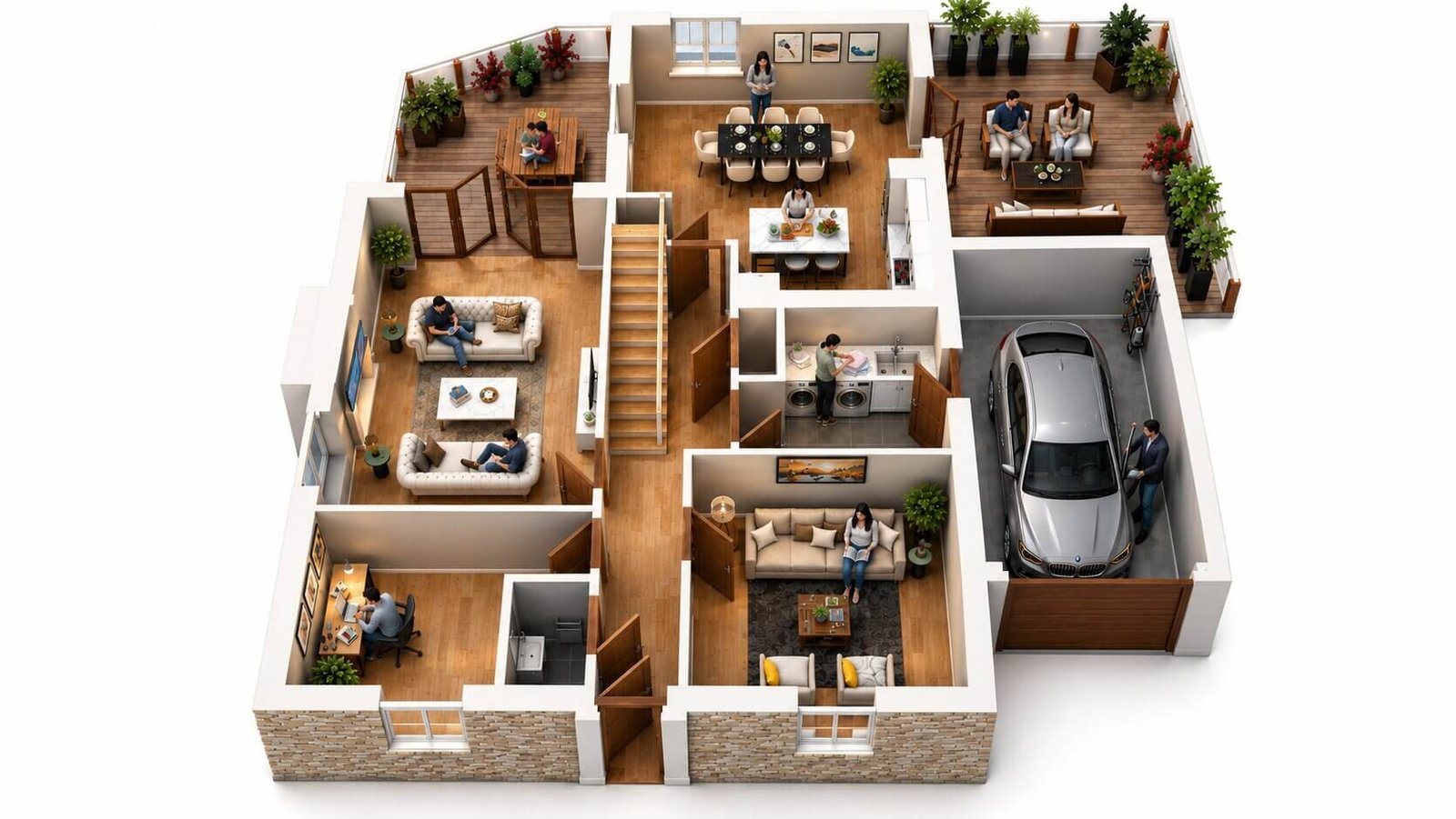 Residential apartment 3D floor plan design — Real Estate Rendering New York