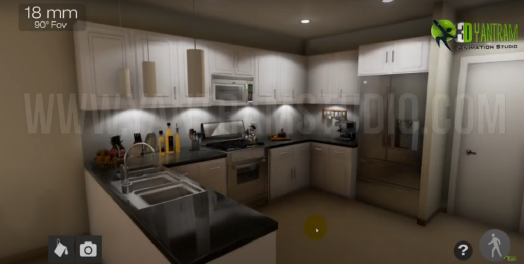 Virtual Reality Oculus Application with kitchen Architecture &Texture Colors changing Software of architectural 3d walkthrough - San Diego, California