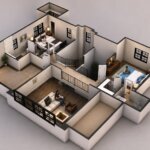 architectural, rendering, visualization, studio, services, design, view, residential, home, bungalow, villa, home, 2 bedroom, living room, kitchen, 1500 sq ft, site view, company, modeling, dining area, Second floor