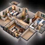 architectural, rendering, visualization, studio, services, design, view, residential, home, bungalow, villa, home, 2 bedroom, living room, kitchen, 1500 sq ft, site view, company, modeling, dining area, Second floor