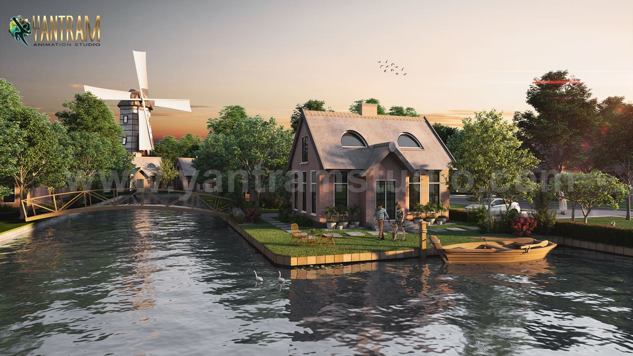 Architectural 3D Walkthrough of the World’s most Luxury Villa Entrance by Yantram Architectural Visualization Studio, Toronto – Canada