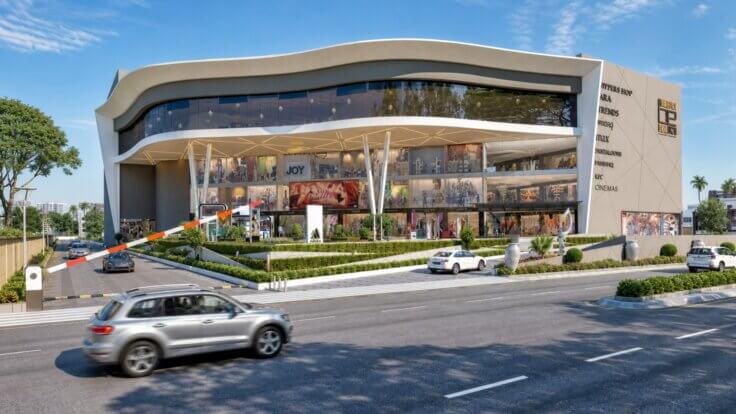 Commercial building 3D floor plan and exterior elevation rendering for Singapore project