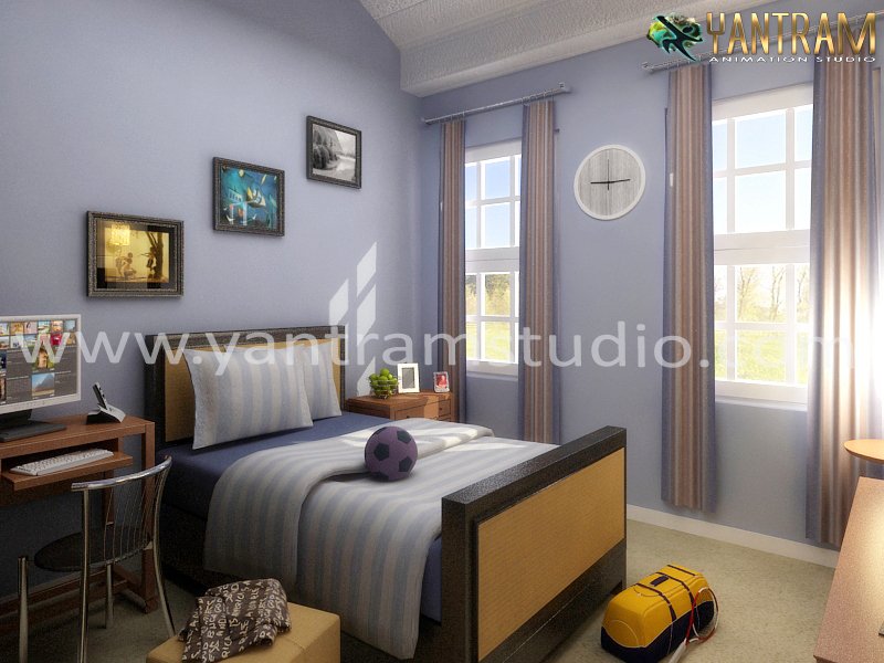 Cozy bedroom interior design — Architectural Rendering Company Pennsylvania