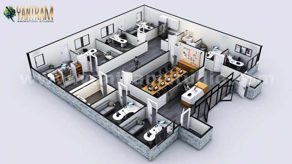 commercial office classic interior 3D Floor Plan Creator, design, idea, designers, services