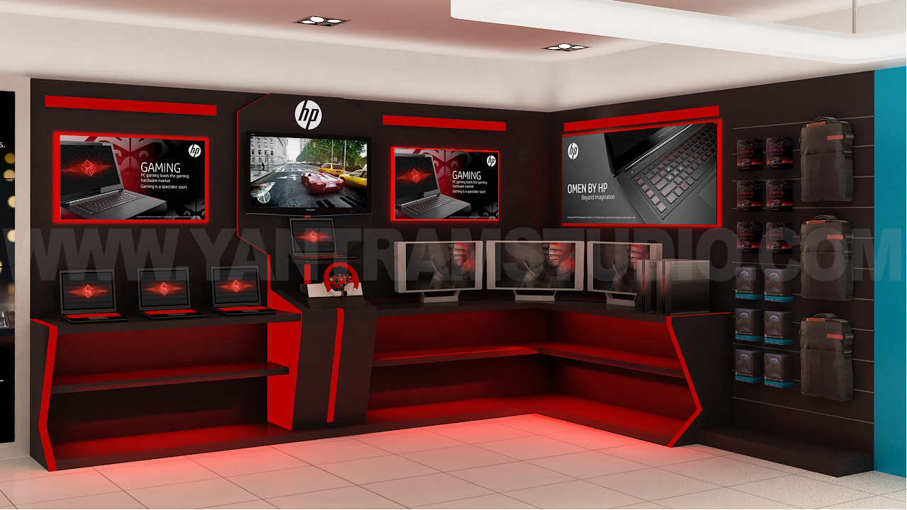 3D Interior  Walkthrough Animation for HP (Hewlett-Packard) Retail Show Room by Yantram 3d Interior design – San Francisco, USA