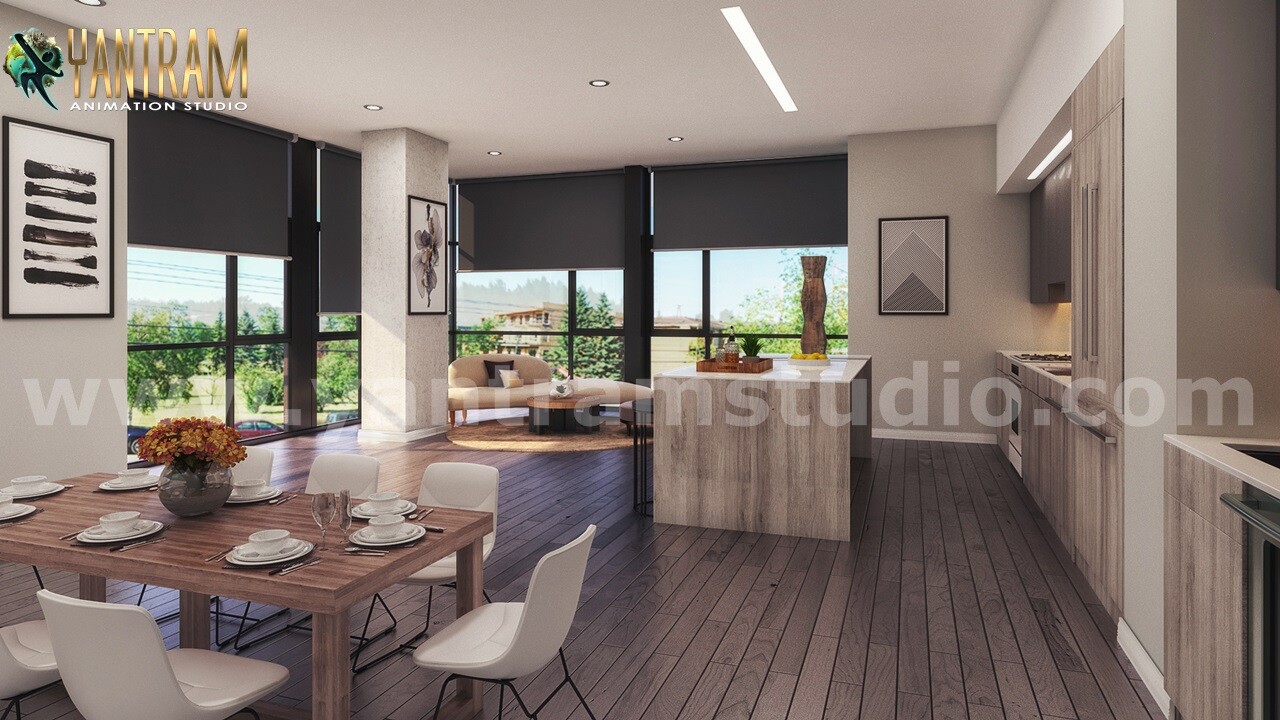 Matt Living Kitchen Style Decorating Concept of 3d Interior Designers At Yantram 3D Architectural Design Studio, Cape Town – South Africa