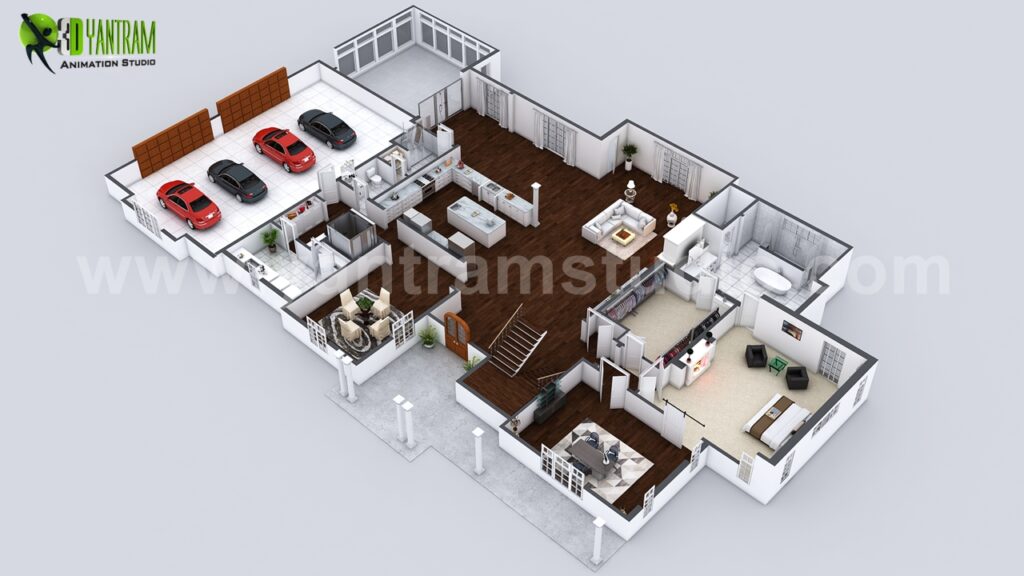 architectural, rendering, studio, visualization, services, design, Idea, floor plan, residential, home, apartment, villa, bungalow, second floor, 1000 sq ft,1 bedroom, kitchen, living room, firm, modeling, parking