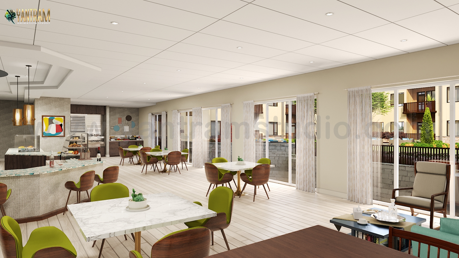 Residential Community Amenities area Designed by Yantram 3d Interior Design Firm, Rio Rancho – New Mexico