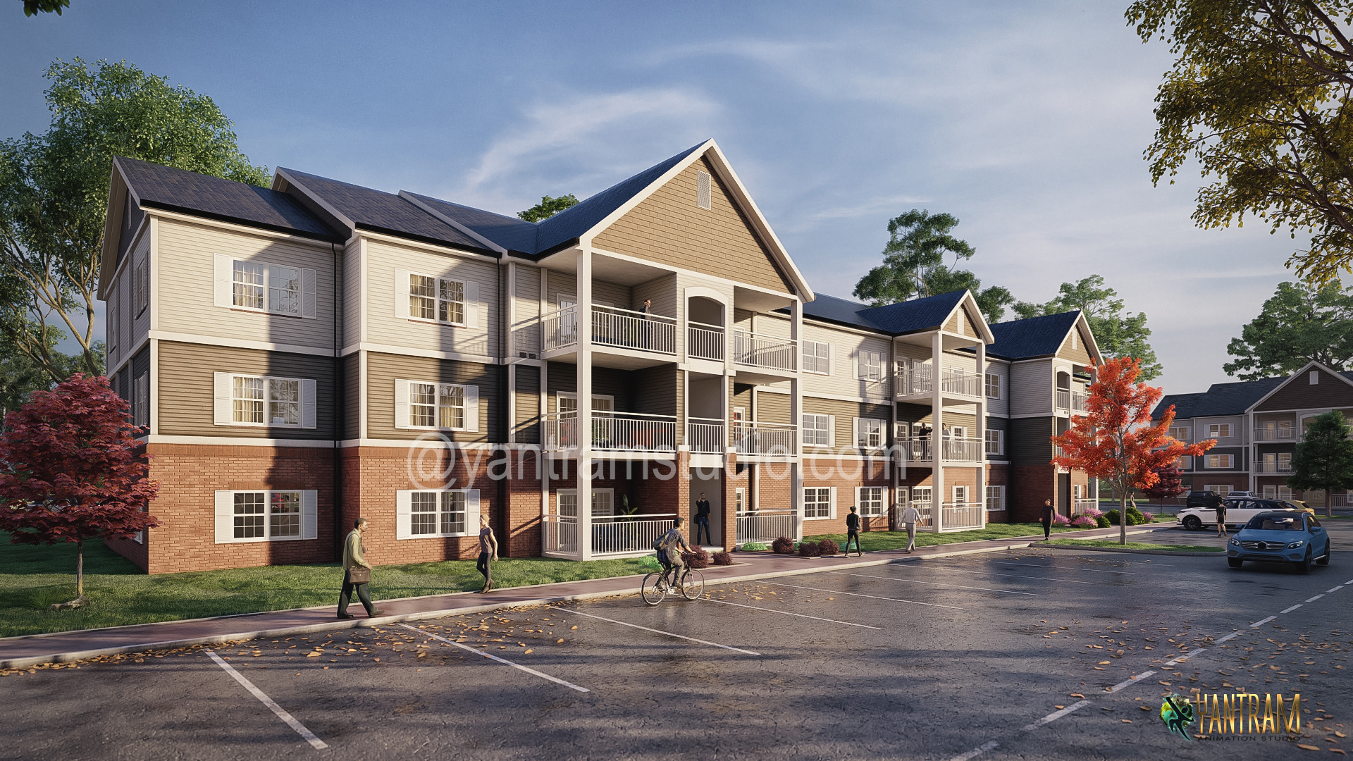 3D Exterior Architectural Visualization of Apartments in Orlando, Florida