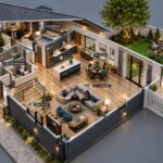architectural, rendering, studio, animation, floor plan, visualization, services, design, Idea, residential, home, apartment, villa, bungalow, ground floor, 1000 sq ft, 2 bedroom, kitchen, living room, agency, virtual reality