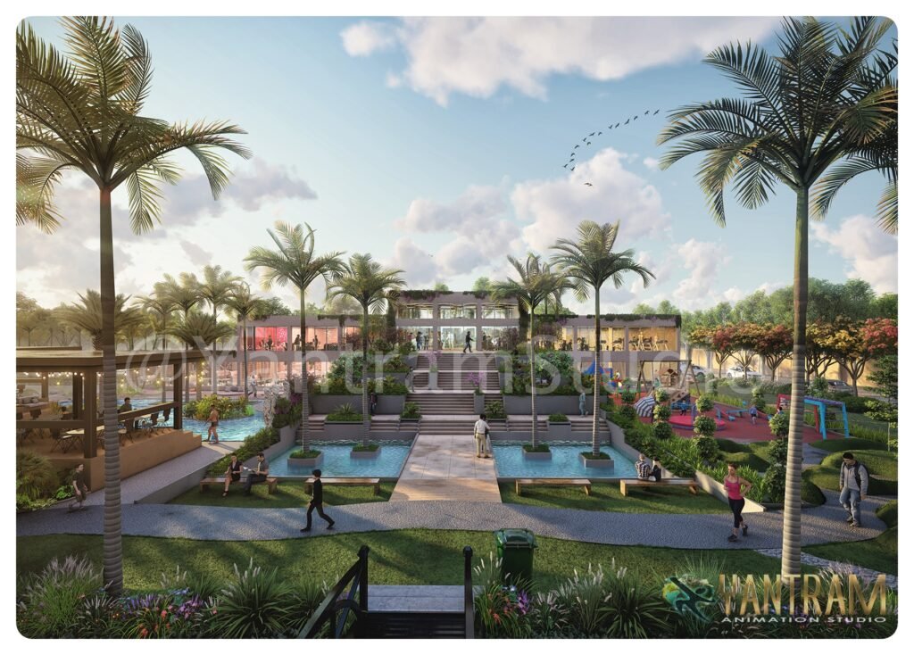 Commercial Architectural 3D rendering - Hotel , resort