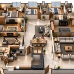 3d floor plan, architectural, rendering, studio, animation, visualization, house, layout, apartment, bungalow, ground floor, company, home