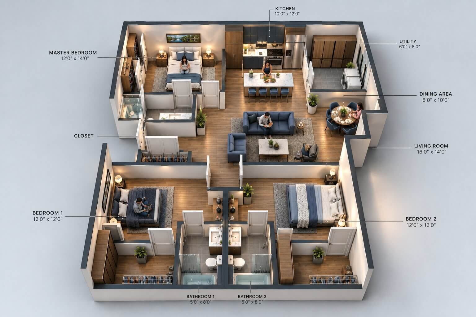 3D floor plan rendering showcasing the future of home design. — Architectural Rendering Company