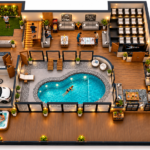 3D, design, services, floor plan, modeling, studio, rendering, residential, pool, architectural, house, Luxury, ground floor, Idea, home, big villa, parking, architectural, animation, visualization, house, bungalow