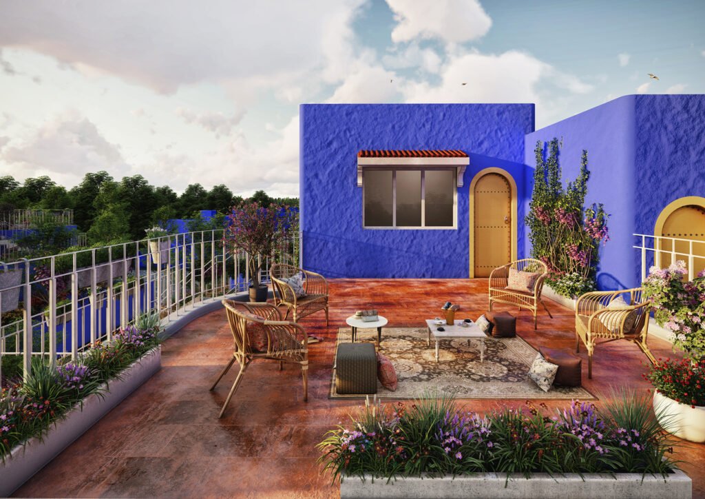 architectural, rendering, studio, animation, visualization, services, design, Idea, exterior, residential, villa, bungalow, home, house, Perspective, Façade, Landscape, garden, open dining area, company, modeling, backside view
