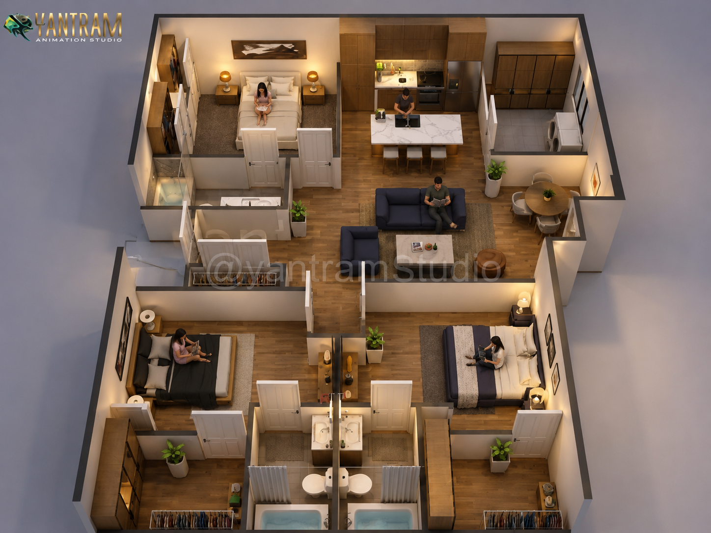 3D Floor Plans & 2D Layout Design – North Port, Florida, USA | Yantram Studio