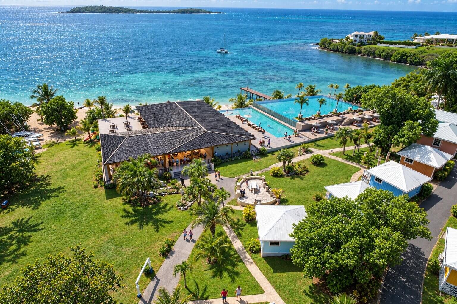 3D rendering of a beachfront property — Aerial 3D Visualization Studio Brazil