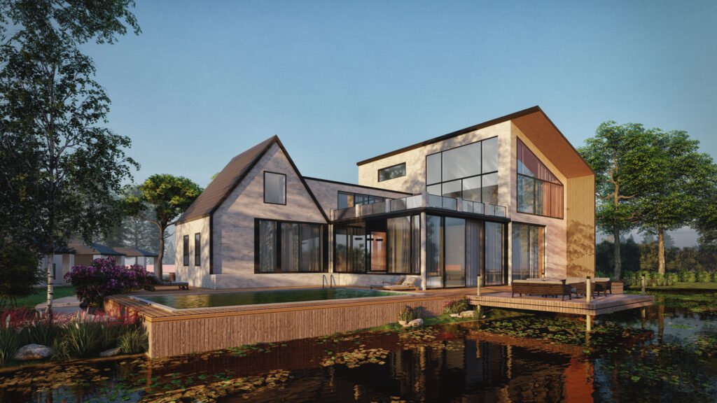 Clubhouse design for residential township with pool — Interior Rendering Company In Netherlands