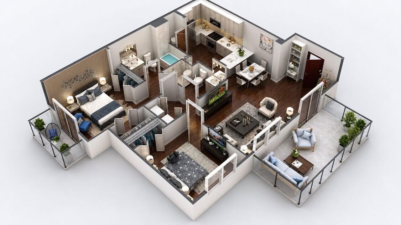 3D floor plan design of a modern home — Floor Plan Company Califonia