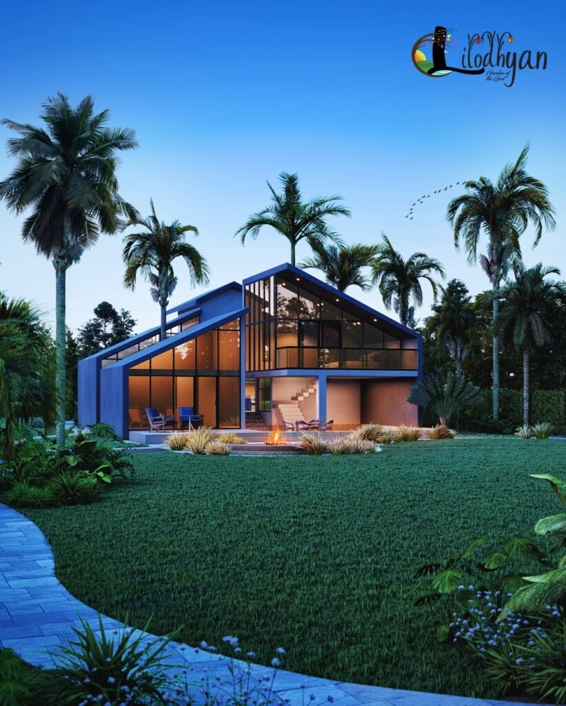 architectural, rendering, studio, animation, visualization, services, design, view, Idea, residential, home, bungalow, exterior, Perspective, front yard, walking area, mansion, lilodhyan, modeling, photo-realistic