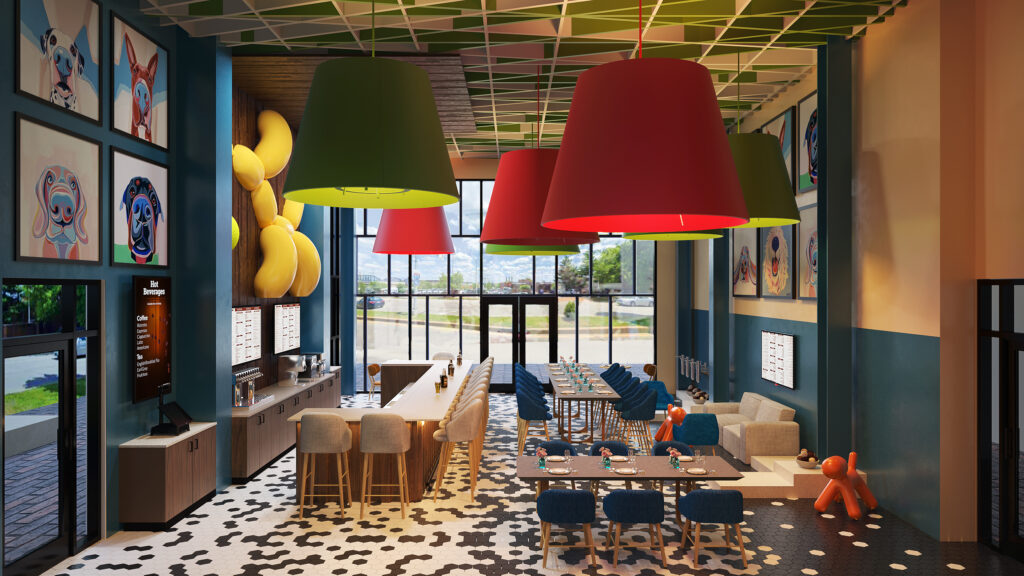 Interior restaurant café services design Idea rendering studio visualization designers commercial shop company companies firms designers