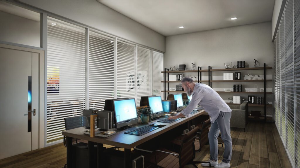 Classic office design with luxury elements — Commercial Office Design Visualization